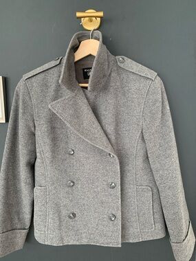Emanuel Ungaro vintage grey wool pea coat